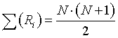 sum(Ri)=N*(N+1)/2
